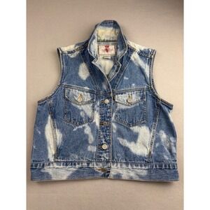 Vintage Levi's Jeans for Women Acid Wash Denim Vest Peace Sign Sz M